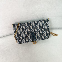 LONG SADDLE WALLET WITH CHAIN BLUE OBLIQUE JACQUARD UK