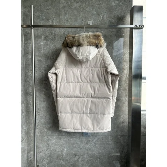 Canada Goose Men's Mens Light Neutral Parka Coat Back View Canada Goose Men's mens light neutral parka coat back view