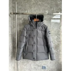 Canada Goose Men's Graphite Grey Hooded Snap-Front Puffer Coat