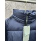 Canada Goose Men's Knitted-Sleeve Hooded Puffer Coat in Black and Navy