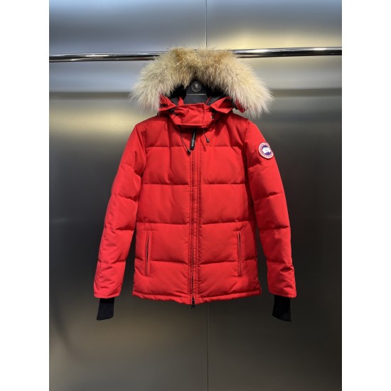 Canada Goose Women's Red Quilted Coat Front View