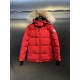 Canada Goose Women's Red Quilted Coat Front View