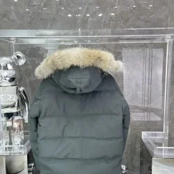 Canada Goose Men's Olive Fur-Trim Hooded Puffer Coat