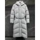 Canada Goose Women's Light Grey Belted Long Puffer Coat Buckled