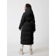 Model Wearing Canada Goose Women's Women Long Black Puffer Coat Back Model wearing Canada Goose Women's women long black puffer coat back view
