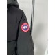 Canada Goose men's black puffer coat sleeve logo patch
