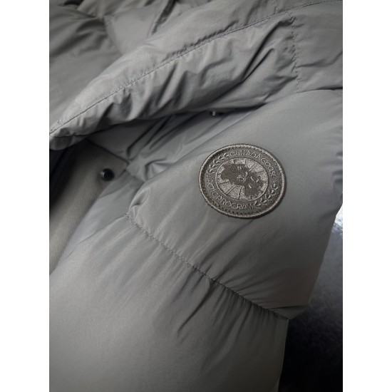 Canada Goose Women's sleeve logo patch close-up