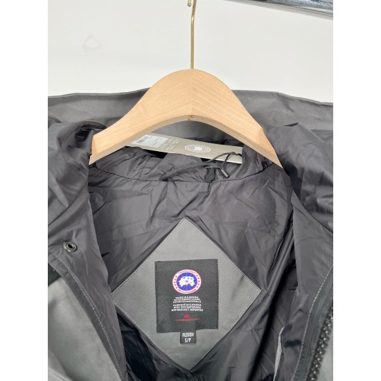 Canada Goose men's grey coat interior label detail