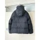 Canada Goose Men's Hooded Quilted Puffer Coat - Dark Grey Back View Back view of dark grey Canada Goose men's quilted puffer jacket