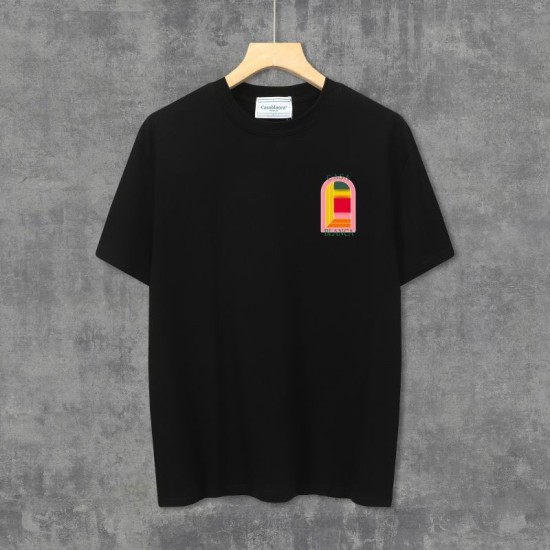 Casablanca Men's Black Arch Graphic Short Sleeve T-Shirt front view