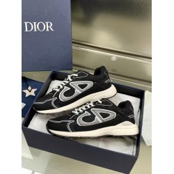 Dior Low Top Black And White Mesh Canvas Trainers