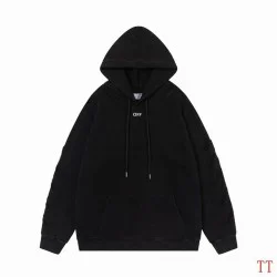 Off-White Black Cotton Graphic Print Pullover Hoodie