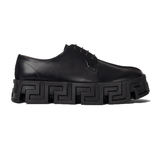 replica GRECA LABYRINTH LACE-UP SHOES IN BLACK - VS51 UK
