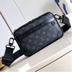 ALPHA MESSENGER BAG BLACK MONOGRAM ECLIPSE COATED CANVAS M46955 UK ALPHA MESSENGER BAG BLACK MONOGRAM ECLIPSE COATED CANVAS M46955 UK