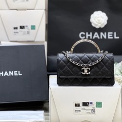 BLACK CAVIAR WALLET ON CHAIN WITH HANDLE AP4498 UK BLACK CAVIAR WALLET ON CHAIN WITH HANDLE AP4498 UK