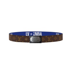 X NBA 3 STEPS 40MM REVERSIBLE MONOGRAM CANVAS BELT - B165 UK