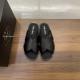 replica SAFFIANO CUIR LEATHER SANDALS IN BLACK - PDS2 UK