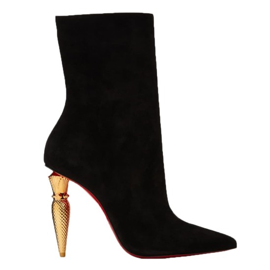 replica CHRISTIAN LIPBOOTY 100MM BLACK LEATHER BOOTS - CL91 UK