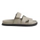 Hermes Chypre beige leather sandals lateral profile view