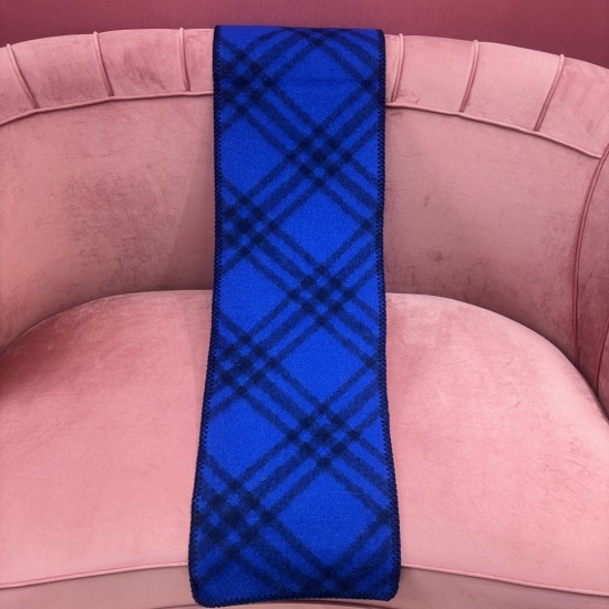 replica VINTAGE CHECK WOOL SCARF IN BLUE UK
