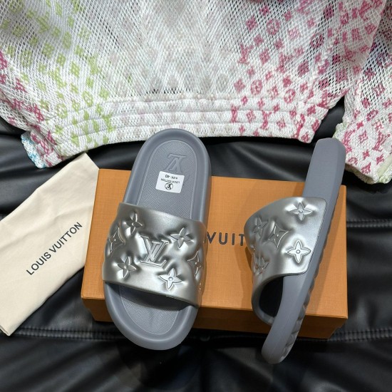 replica WATERFRONT MULE SLIDES IN GREY - LVS71 UK