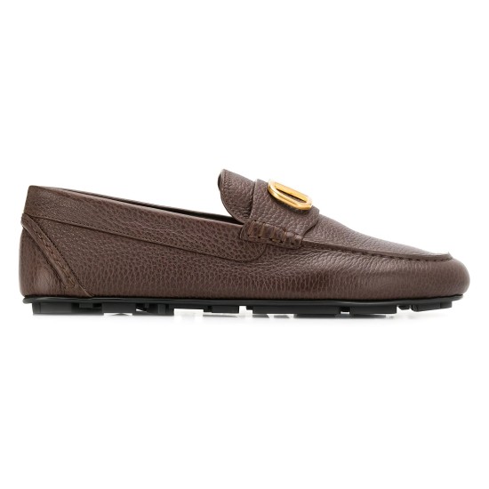 Replica VLOGO SIGNATURE GRAINY CALFSKIN DRIVING SHOES IN BROWN - VL135 UK replica VLOGO SIGNATURE GRAINY CALFSKIN DRIVING SHOES IN BROWN - VL135 UK