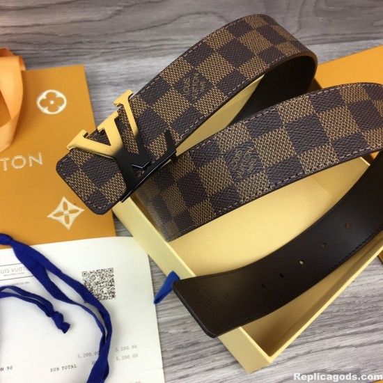 Replica INITIALES 40MM REVERSIBLE DAMIER EBENE CANVAS BELT - B157 UK replica INITIALES 40MM REVERSIBLE DAMIER EBENE CANVAS BELT - B157 UK