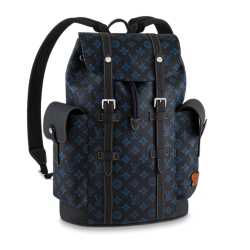 Christopher Mm Monogram Backpack In Blue Uk