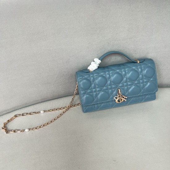 Replica Dior 13201 DFR#14464 Buddha Luxury Replica Mini Bag Cloud Blue Cannage Lambskin Uk - 13201 - Buddha Luxury