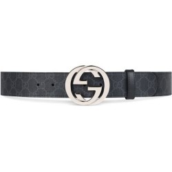 Black Monogrammed Coated-Canvas Belt - B46 Uk