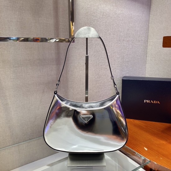 Replica Prada 14244 PFR#9460 Buddha Luxury Replica Metallic Leather Cleo Shoulder Bag Uk - 14244 - Buddha Luxury