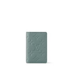 Pocket Organizer In Green Misty Lake Taurillon Leather M13973 Uk