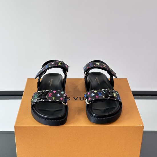 replica TAKASHI MURAKAMI BOM DIA FLAT COMFORT MULES IN BLACK - LVS96 UK