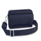 L Men's men navy blue fastline messenger bag studio shot against a white background