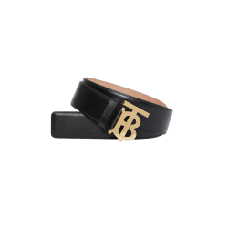 Monogram Motif Leather Belt In Black - B211 Uk