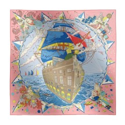 FLAGSHIP SILK SCARF IN MULTICOLOR PINK UK