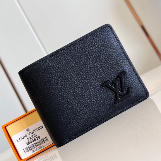 replica LV AEROGRAM MULTIPLE WALLET BLACK GRAINED CALF LEATHER M69829 UK