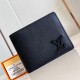 replica LV AEROGRAM MULTIPLE WALLET BLACK GRAINED CALF LEATHER M69829 UK