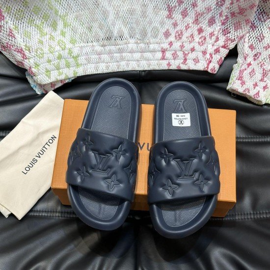 replica WATERFRONT MULE SLIDES IN DARK BLUE - LVS74 UK