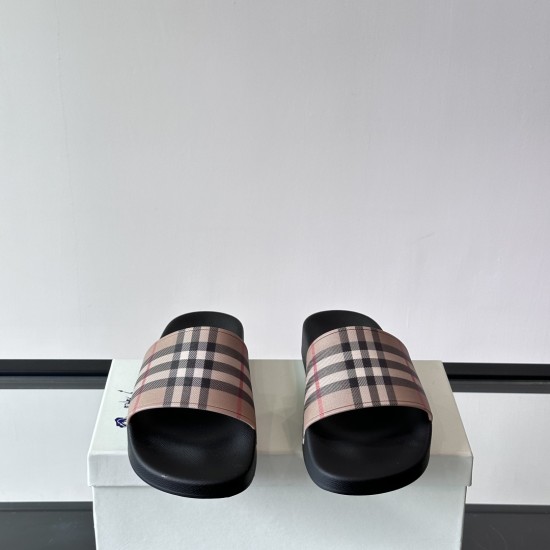 replica CHECK SLIDES IN BROWN UK