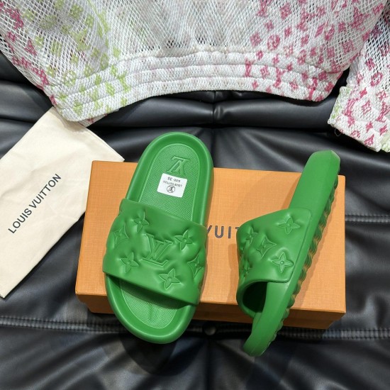 replica WATERFRONT MULE SLIDES IN GREEN - LVS78 UK