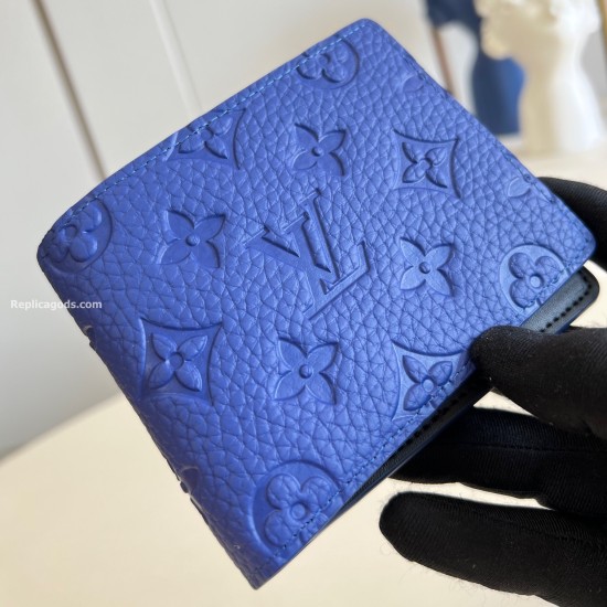 Replica MULTIPLE WALLET BLUE EMBOSSED TAURILLON MONOGRAM COWHIDE LEATHER M82563 UK replica MULTIPLE WALLET BLUE EMBOSSED TAURILLON MONOGRAM COWHIDE LEATHER M82563 UK