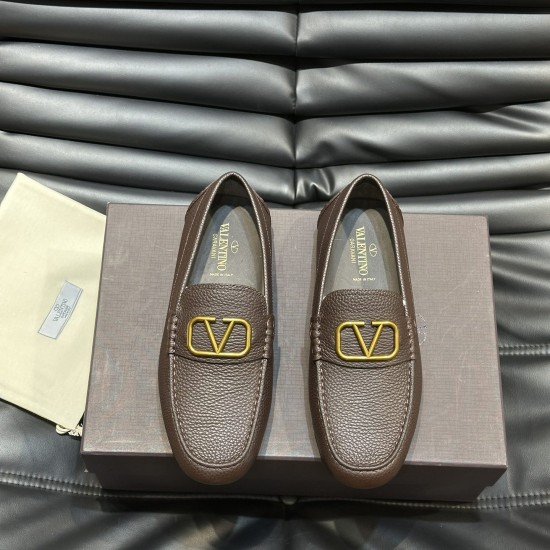 Replica Valentino 11286 VFR#12074 Buddha Luxury Replica V Logo Dark Brown Leather Loafers - Vl139 Uk - 11286 - Buddha Luxury