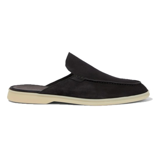 replica BABOUCHE WALK SUEDE BACKLESS LOAFER IN BLACK - LR57 UK
