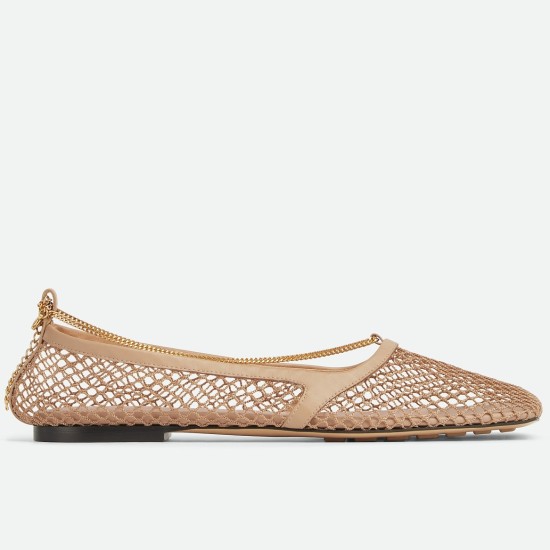 Replica Bottega Veneta Stretch Ballerina Flats In Beige Mesh UK replica Bottega Veneta Stretch Ballerina Flats In Beige Mesh UK