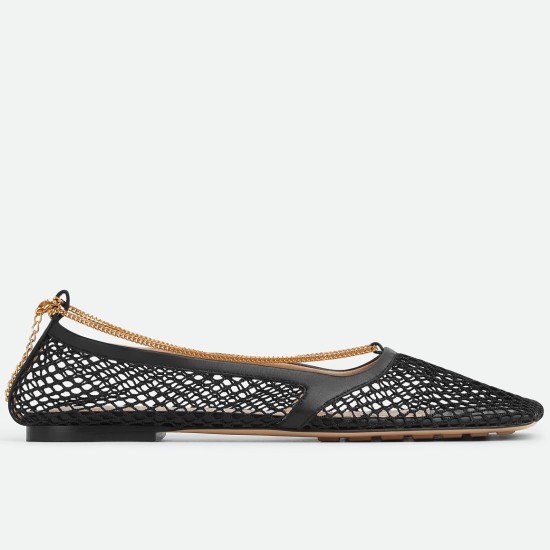 Replica Bottega Veneta Stretch Ballerina Flats In Black Mesh UK replica Bottega Veneta Stretch Ballerina Flats In Black Mesh UK