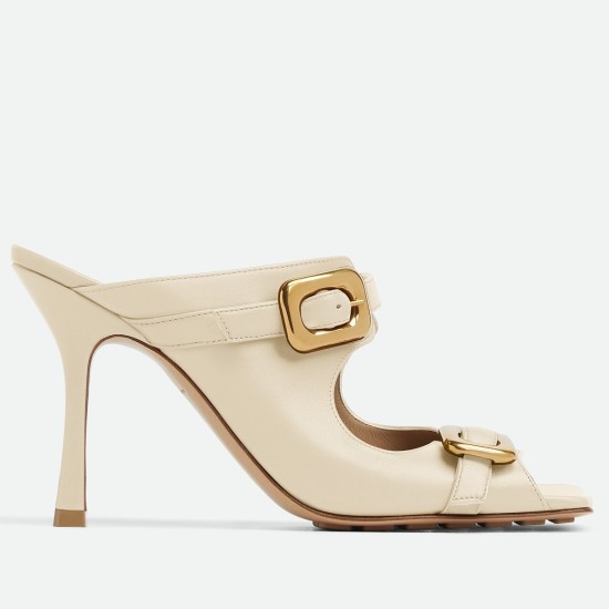 Replica Bottega Veneta 2934 BV1413 Buddha Luxury Replica Bottega Veneta Stretch Buckle Mules In White Calfskin Uk - 2934 - Buddha Luxury