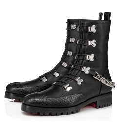 Christian Louboutin Black Horse Guarda Flat Ankle Boots UK