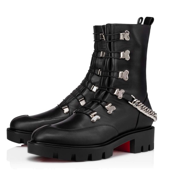 Replica Christian Louboutin Horse Ankle Boots In Black Leather UK replica Christian Louboutin Horse Ankle Boots In Black Leather UK