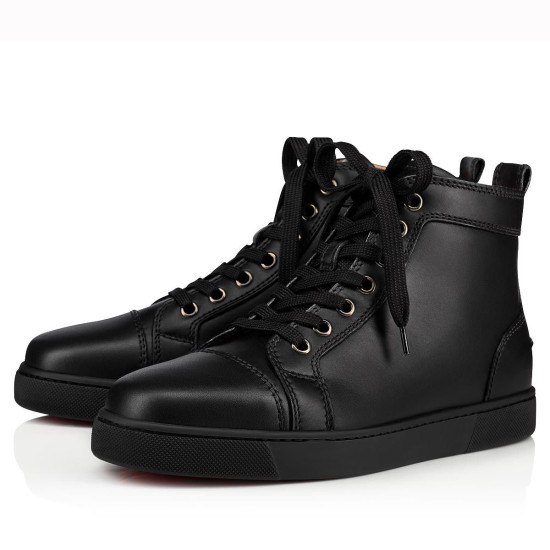 replica Christian Louboutin Louis Woman High-Top Sneakers In Black Leather UK